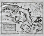 LUBIN (LUBBIN, LUBINUS), AUGUSTIN: MAP OF AUGUSTINIAN MONASTERIES ON THE ISLANDS OF HVAR AND BRAČ